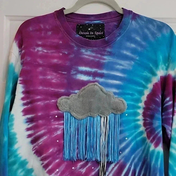 Super funky tie dyed top by Devin In Space - Picture 2 of 7